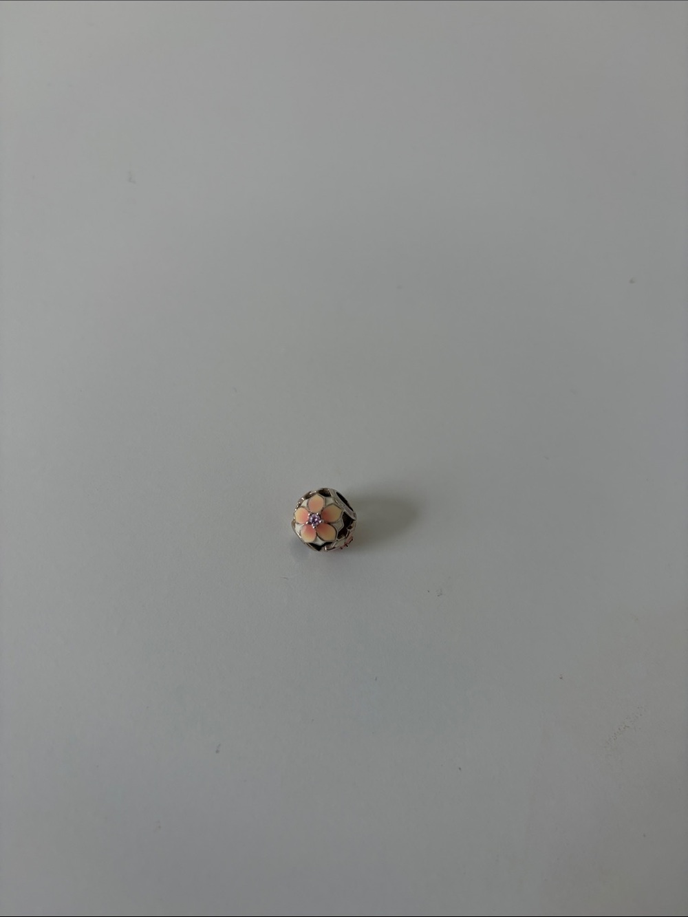 Pandora Pink Flower Cloisonné Bead Charm